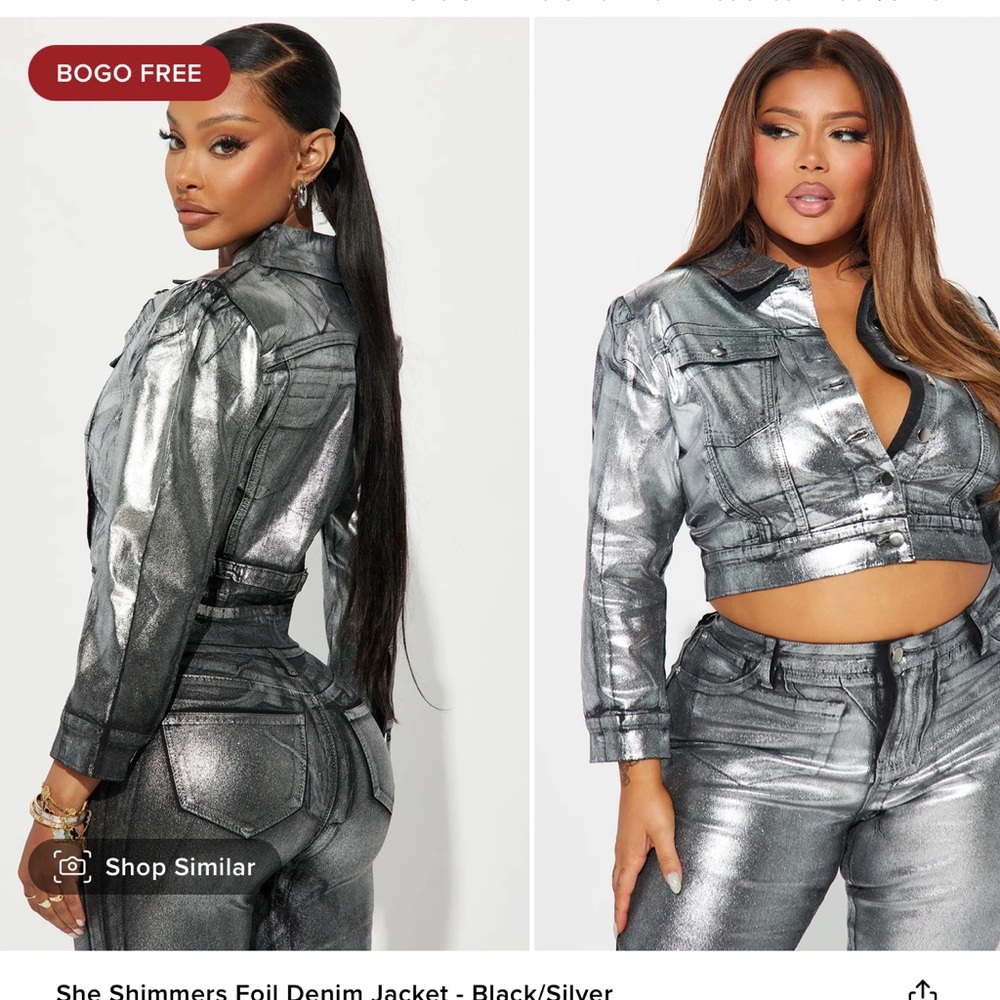 Fashion Nova (Black/Silver) shimmery jeans size 11